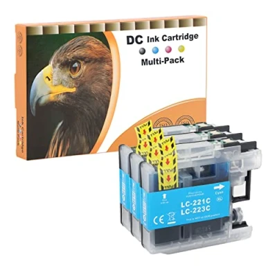 Immagine di D&amp;C 3x Ciano Cartucce d&#039;inchiostro Compatibili per Brother LC223XL MFC J5625DW DCP J4120DW J5320DW J4420DW J4620DW J480DW J562DW J5620DW J5720DW J680DW