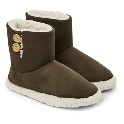 Immagine di DUNLOP Pantofole Uomo Invernali a Stivaletto da Casa Calde Memory Foam e Antiscivolo (44 EU, cachi, numeric_44)