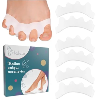 Immagine di HALUTO 3 paia / 6 pezzi Separatore Dita piede alluce valgo correttore Distanziatore piedi Divaricatore Proteggi a martello