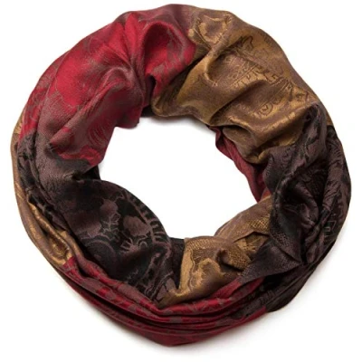 Immagine di styleBREAKER sciarpa scalda collo con motivo a fiori, fiori di ibisco e Paisley, qualità calda morbida, sciarpa, donna 01018058, colore:Marrone Rosso Marrone chiaro
