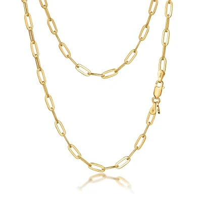 Immagine di Amberta Collanina a Maglia Rettangolare da Donna in Argento Sterling 925: Placcata Oro 18K 3.6 mm 45 cm Regolabile