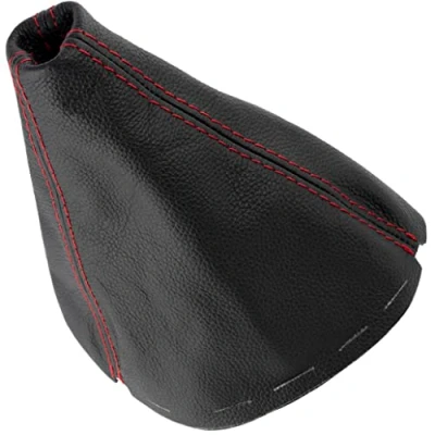 Immagine di Aerzetix C63362 Cuffia per leva del cambio in vera pelle compatibile con Renault Clio 4 dal 2012 al 2019 colore: nero cuciture rosse manuale