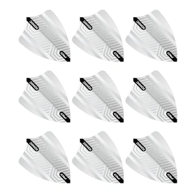 Immagine di RED DRAGON Hardcore Bianco Freestyle Dart Flights 3 set per confezione (9 freccette in totale)