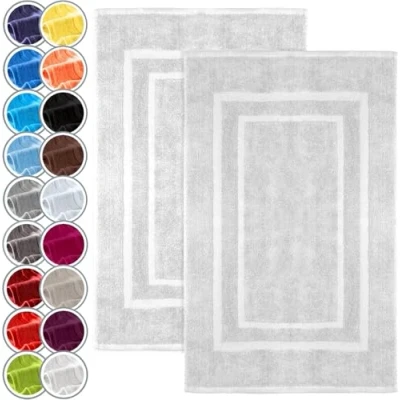 Immagine di NatureMark Confezione da 2 tappetini Bagno e Doccia, in 100% Cotone, 50 x 80 cm, di Bianco