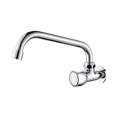 Immagine di Ibergrif Ballet M18654 Rubinetto da Cucina a Muro, Miscelatore Lavello Vintage per Singolo Freddo, argento