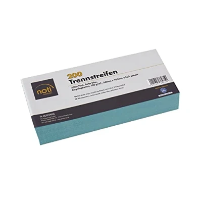 Immagine di 200 divisori blu, 24 x 10,5 cm, forati, 180 g/m², cartone riciclato, per classificare documenti, stampabile