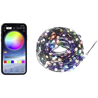 Immagine di Sygonix SY 5167250 Catena luminosa USB via Numero di lampadine 200 LED (monocolore) RGB Lunghezza illuminata: 19.9 m controllabile da app., Temporizzate,
