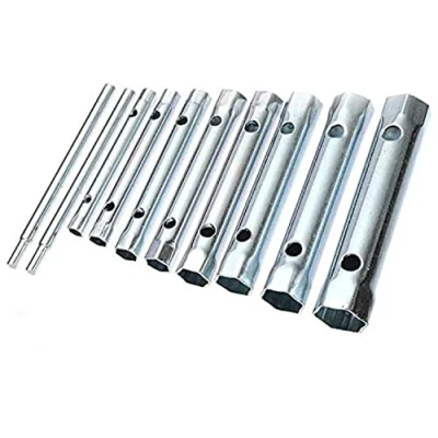 Immagine di 10 PCS Llave Tubo estampada satinado MateTubular rear Nut Spark Plug wrench Dual end socket Kit 6 22mm