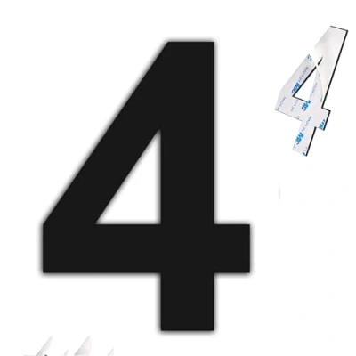 Immagine di nanlyiau 3in/7.5cm numero civico esterno adesivo numeri civici di Acciaio in Solido Inossidabile SUS304(4)