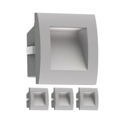 Immagine di ledscom.de 4 LED applique da incasso ZIBAL, downlight per esterni, IP65, grigio opaco, 90 x mm, bianco freddo