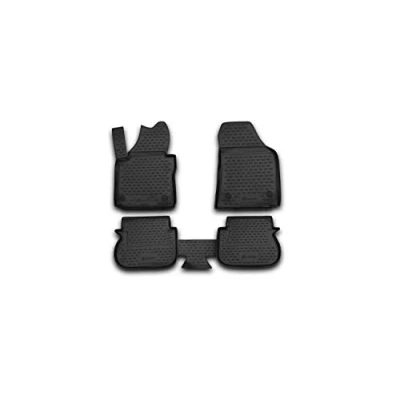 Immagine di Element Tappetini in Gomma Premium Antiscivolo su Misura per VW Caddy III ab Bj.2004 2015, Nera