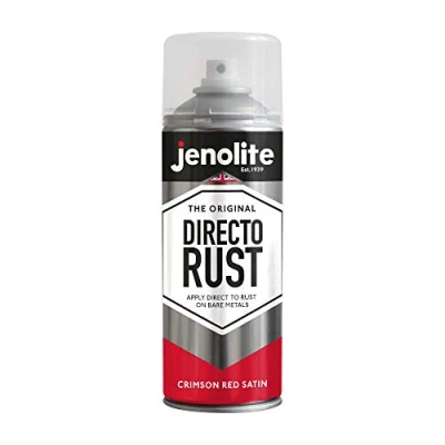 Immagine di JENOLITE Directorust Vernice Satinata CREMISI ROSSO spray multisuperficie Per l&#039;uso su aperture in legno, metallo, plaspa, ceramiche e arrugginite 400 ml (RAL 3027)
