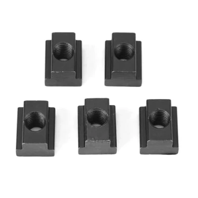 Immagine di Dadi A T M10/M8 Tuerca 5 Pezzi Di Pietre Scanalate Con Finitura In Ossido Nero M8/10 Per Adattarsi Alle Scanalature Nei Tavolini Degli Attrezzi (M10).