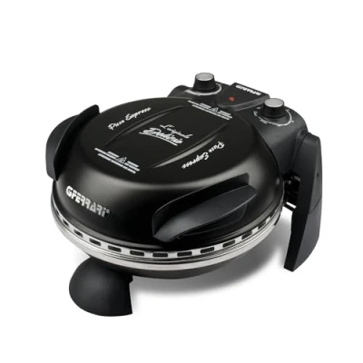 Immagine di G3 Ferrari G1000610 Pizza Express Delizia, Forno Pizza, 1200 W, Termostato regolabile 400C, fragrante in 5 minuti, Doppia resistenza riscaldante, Ricettario e Palette inclusi Nero