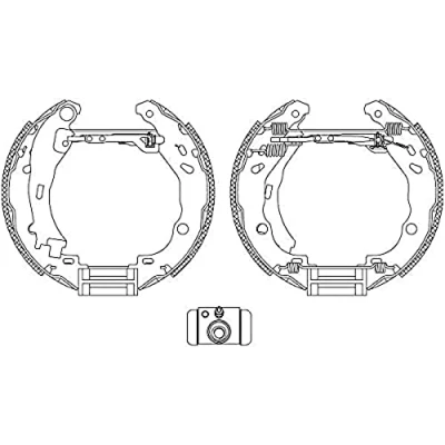 Immagine di HELLA Shoe Kit Pro 8DB 355 005 111 freno, Freno a tamburo con cilindretto regolatore/attuatore CITROËN: C3 I Hatchback, C2 Hatchback
