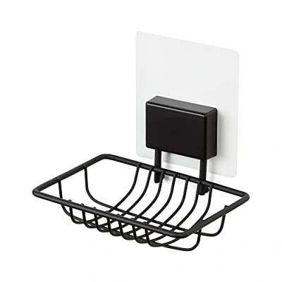 Immagine di Compactor Bestlock Black Magic Portasapone Montaggio a Parete Con Autoadesivo, Supporta fino 2 kg, Ferro Verniciato Polvere Antiruggine, 11,5 x 9,5 10 cm, Nero, RAN10205