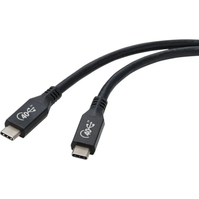 Immagine di Renkforce Cavo USB USB4™ C® 0.80 m Nero Spina in alluminio RF 4870098