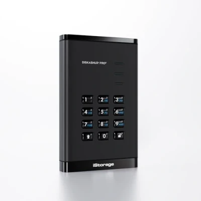 Immagine di iStorage DiskAshur PRO3 HDD 5TB Hard disk portatile sicuro, certificato FIPS livello 3, protetto da password, resistente alla polvere/all&#039;acqua, crittografia hardware