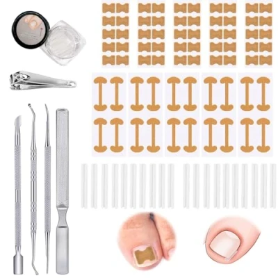 Immagine di 105 Pcs unghia incarnita alluce unghie incarnite piedi strumento utensili per strisce correttore attrezzi pedicure