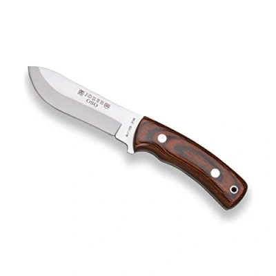 Immagine di joker Coltello Bushcraft Cache in Legno Rosso e Lama MOVA 12 cm, Orso, 245 gr, Fodera Pelle, CR54 per la Pesca, Caccia, l&#039;escursionismo, Il Campeggio