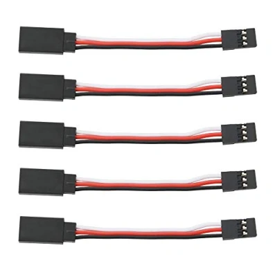 Immagine di GTIWUNG 5 pezzi Servo di Estensione per RC, 3&quot;/75mm Extension Cable, 3 Pin Maschio a Femmina RC Cavo, Filo JR Connettore Spina Aereo