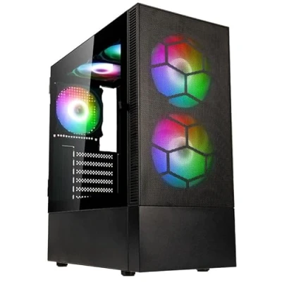 Immagine di Kolink Observatory MX Mesh ARGB Midi Tower Case Black PC Case, Contenitore, da gioco Nero