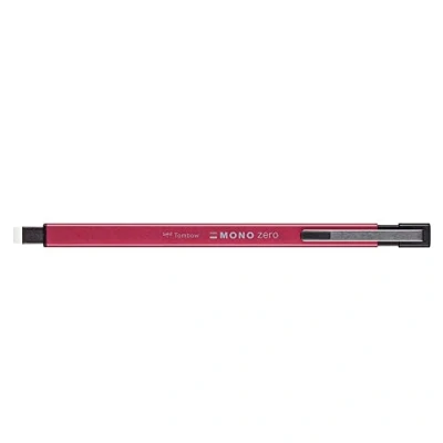 Immagine di Tombow MONO Zero Gomma di precisione con punta quadrata, in metallo, colore: Rosso