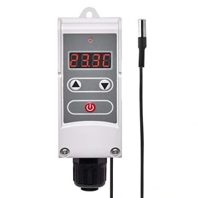 Immagine di EMOS P5684 Termostato con sensore a distanza, sensibilità regolabile e display digitale/termostato tubo, gamma di regolazione da 5 C 90 C, 45 x 130 mm
