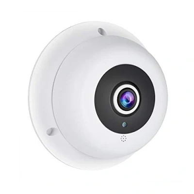 Immagine di Revotech Fisheye Telecamera IP POE con Audio, di Sicurezza Dome da Interno 1,7 mm Grandangolare Obiettivo Visione Notturna 3MP H.265 CCTV Videocamera (IF04 Audio P)