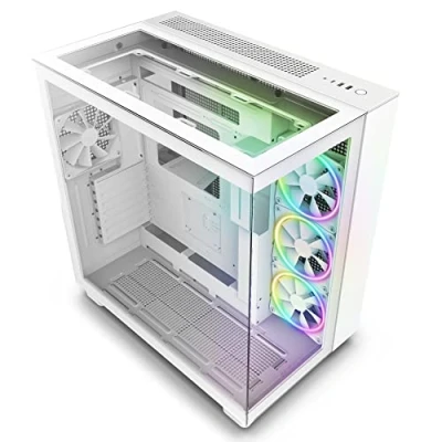 Immagine di NZXT H9 Elite Case per PC gaming mid tower ATX a doppia camera, Include 3 ventole F120 RGB Duo da 120 mm con controller, Pannello frontale, superiore e laterale in vetro, Bianco, CM H91EW 01