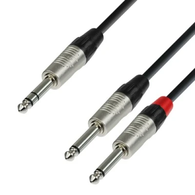 Immagine di Adam Hall Cables 4 STAR YVPP 0600 Cavo audio REAN jack stereo da 6,3 mm a 2 x mono 6 m
