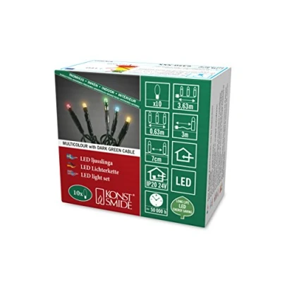 Immagine di Konstsmide 6350 520 Micro catena luminosa interno rete elettrica Numero di lampadine 10 LED (monocolore) Multicolore Lunghezza illuminata: 0.63 m