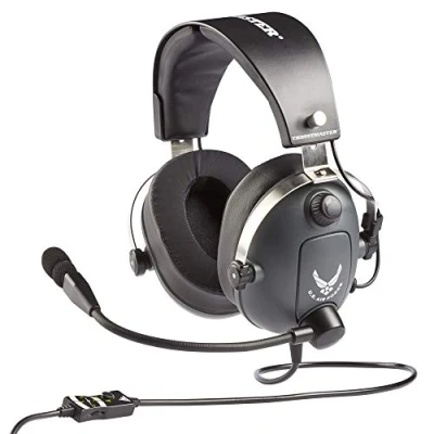 Immagine di Thrustmaster T.Flight U.S. Air Force Edition DTS Gaming Cuffie Over Ear via cavo Stereo Grigio headset con microfono, regolazione del volume, Muto