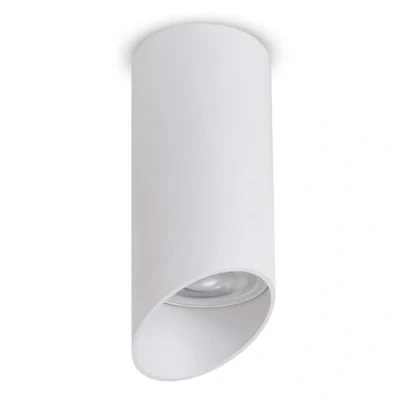 Immagine di Maclean Faretto da superficie MCE360 con attacco GU10 fino a 40W Plafoniera in alluminio per uso interno design moderno 55x130 millimetri (Bianco)