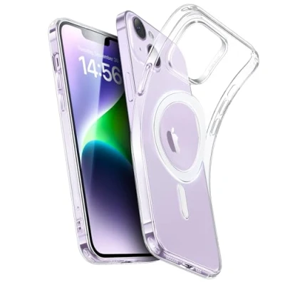 Immagine di ESR Cover per iPhone 14/13, Custodia in Silicone Trasparente con MagSafe, Sottile Antiurto, Telefono TPU Anti Ingiallimento, Serie Zero,