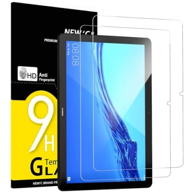 Immagine di NEW&#039;C 2 Pezzi, Pellicola Prottetiva per Huawei MediaPad T5 10,1 Pollici, Vetro Temperato, Senza Bolle, Durezza 9H, 0,33mm Ultra Trasparente, Resistente