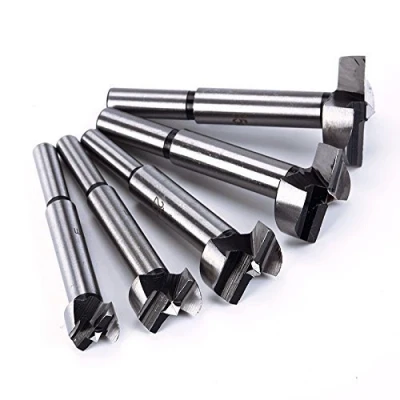 Immagine di Malayas set di punte Forstner per trapano, gambo tondo, utensile legno, forature cerniere, sega, 5 pezzi, da 15 a 35 mm