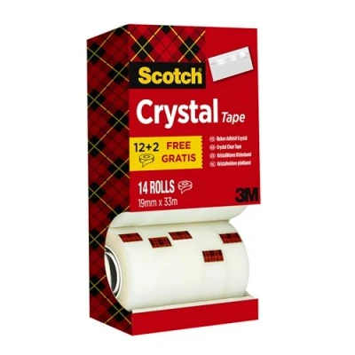 Immagine di Scotch Nastro trasparente Crystal, Value Pack, 14 rotoli, 19 mm x 33