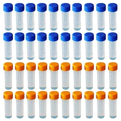 Immagine di Limeow 40 tubi di plastica da 5 ml per criore laureato, campione provetta, provetta in plastica,