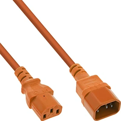 Immagine di InLine® Prolunga per apparecchi a freddo, C13 C14, arancione, 1,5 m