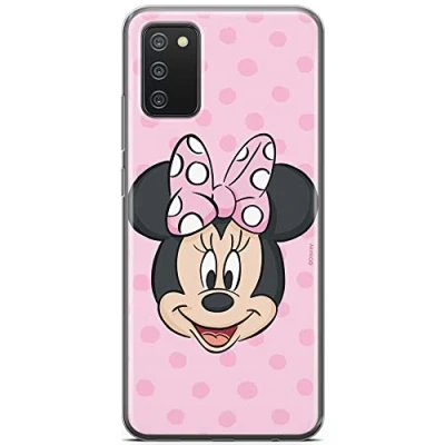 Immagine di Ert Group custodia per cellulare Samsung A02S originale e con licenza ufficiale Disney, modello Minnie 057 adattato in modo ottimale alla forma dello smartphone, TPU