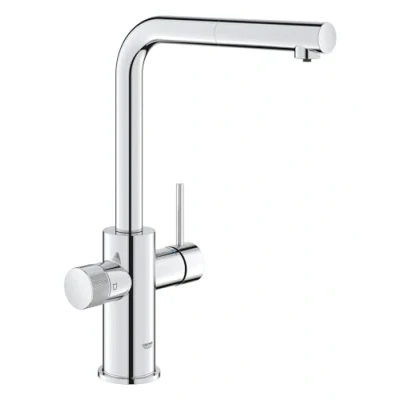Immagine di GROHE Blue Pure Minta, Miscelatore Monocomando per Lavello con Doccetta Estraibile, Bocca &quot;L&quot;, da Utilizzare Set di Filtrazione (da Ordinare Separatamente), 30601000