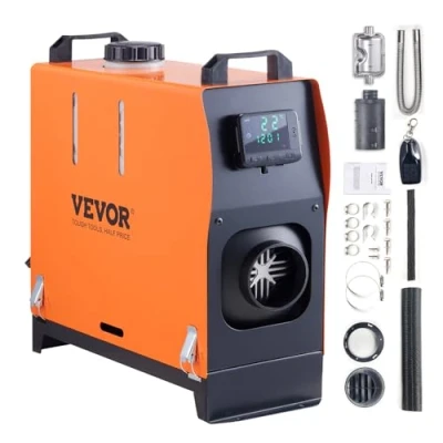 Immagine di VEVOR Riscaldatore Diesel Tutto in Uno Portatile 12 V 8 kW 0,16 0,62 L/h di Aria 36 C Regolabile 20 25 m² Controllo Intelligente LCD Telecomando Serbatoio da 5 l per Barca