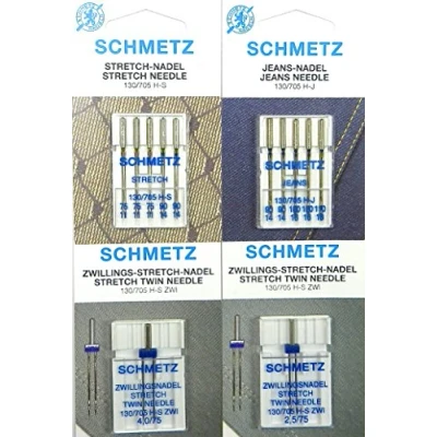 Immagine di Schmetz Set di aghi Stretch / Twin Jeans Sistema 130/705 H per macchina da cucire, 12