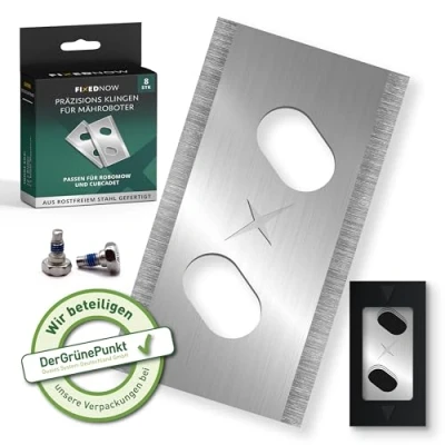 Immagine di FixedNow Lame di ricambio [8 pezzi] per robot tagliaerba compatibili con Robomow, Cub Cadet, realizzate in acciaio inossidabile, set completo cesoie