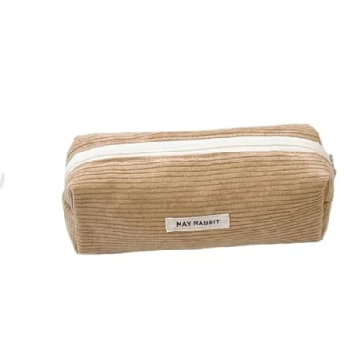 Immagine di PEILINZE astuccio per matite, cancelleria, trousse trucchi, in velluto a coste, organizer cancelleria scuola e ufficio, BG