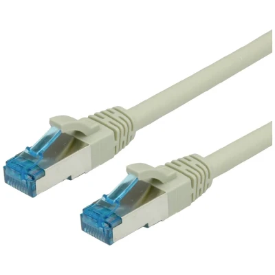 Immagine di Value 21.99.0867 RJ45 cavo di rete, patch CAT 6A S/FTP 10.00 m Grigio doppia schermatura, Privo alogeni, Ritardante fiamma 1 pz.