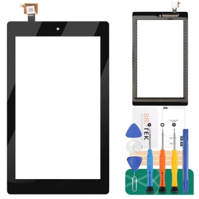 Immagine di Compatibile Per Amazon Kindle Fire HD 7 7th Screen Sostituzione 2017 Touch Digitizer Pannello Sensore Vetro Kit Lente (Nero Touch)