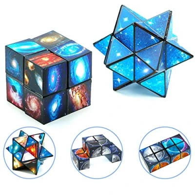 Immagine di Cubo Magico Stella 2 in 1,Cubo Puzzle Universo 3D,Cubo di Decompressione Creativo per Bambini e Adulti