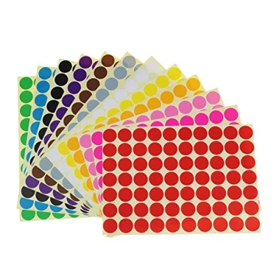 Immagine di Etichette Adesive Colorate,16mm Autoadesive Rotonde 16 Colori/Fogli Bollini Dot 1440 Pezzi per Calendari Ufficio Manuale